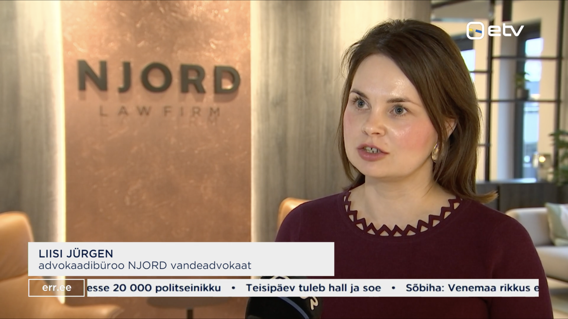 NJORDi vandeadvokaat Liisi Jürgen kommenteeris “Aktuaalses kaameras” kavatsust lisada karistusregistrisse teatud lastevastaste seksuaalkuritegude toimepanijate 
